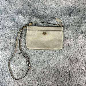 Coach Polly C7202 Metallic Soft Gold Pebbled Leather Crossbody